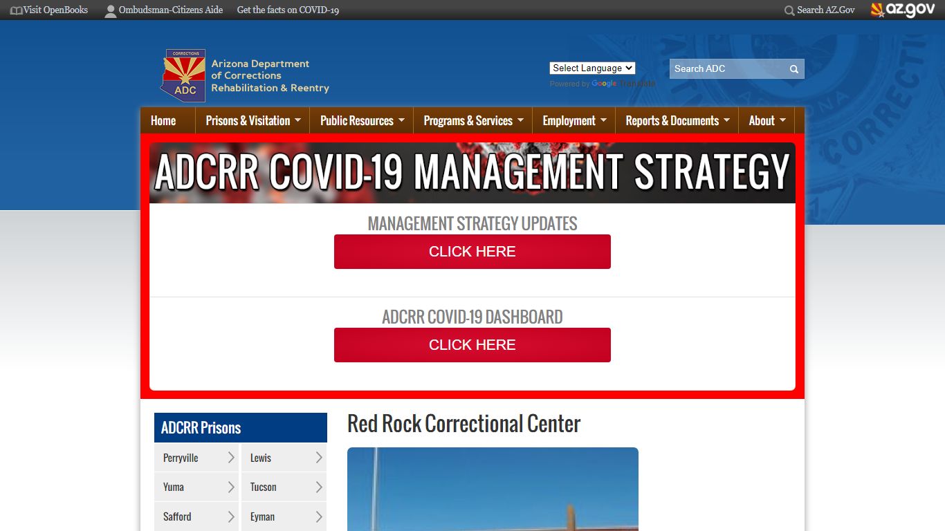 Red Rock Correctional Center | Arizona Department of Corrections ...