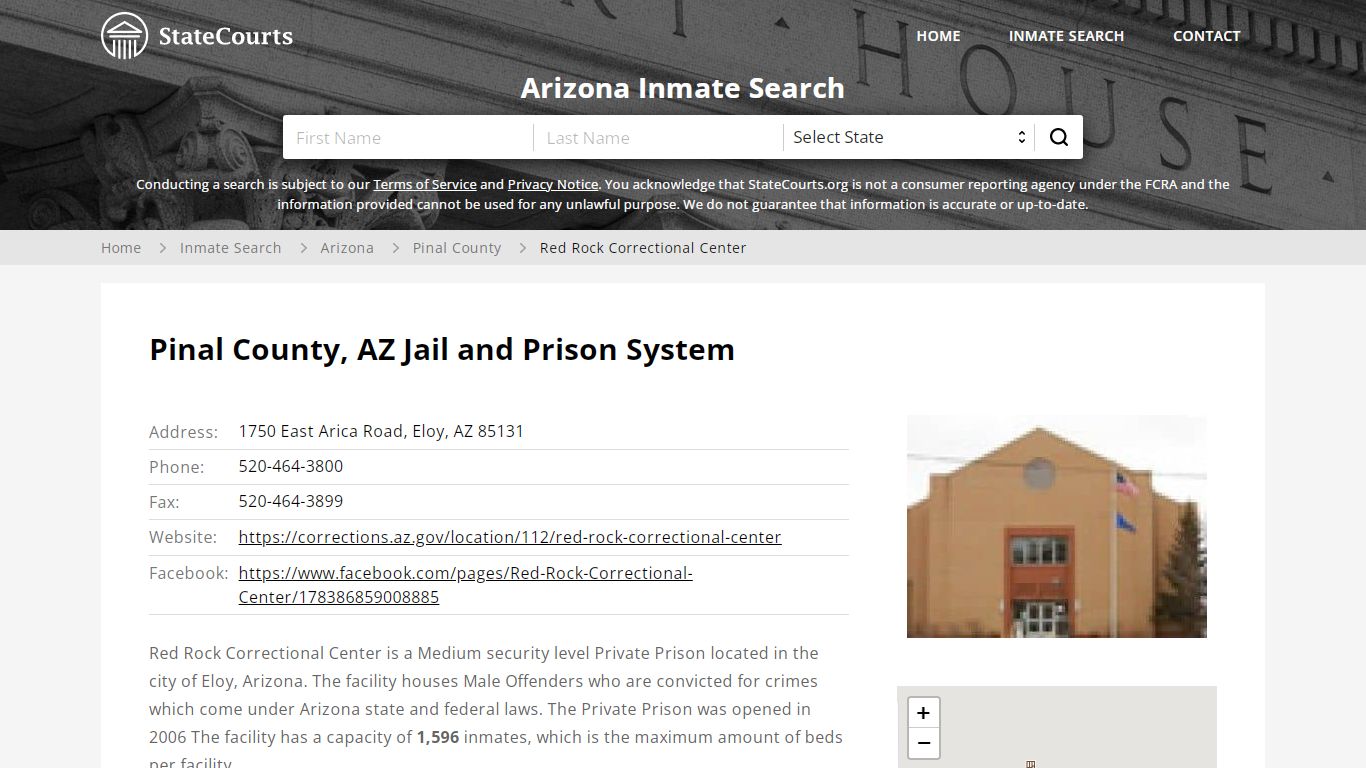 Red Rock Correctional Center Inmate Records Search, Arizona - StateCourts